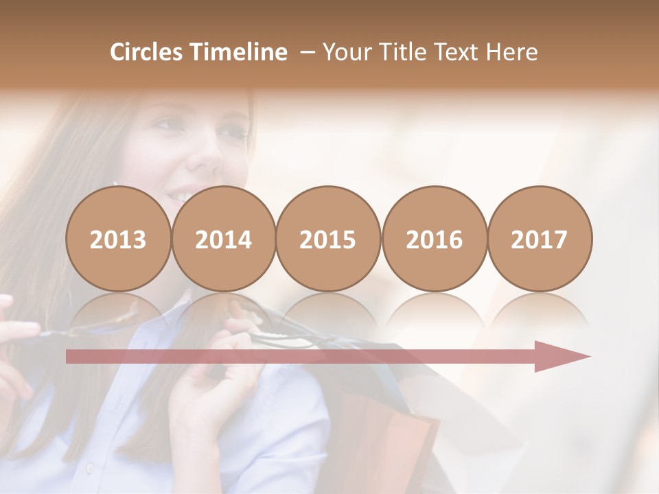 Girl Shopaholic Caucasian PowerPoint Template