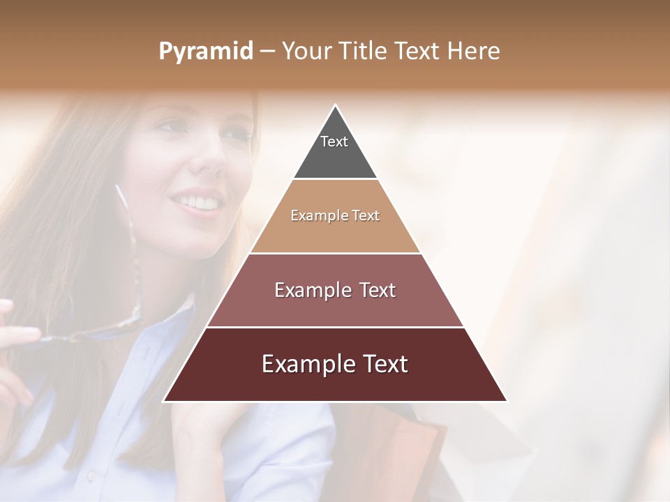 Girl Shopaholic Caucasian PowerPoint Template