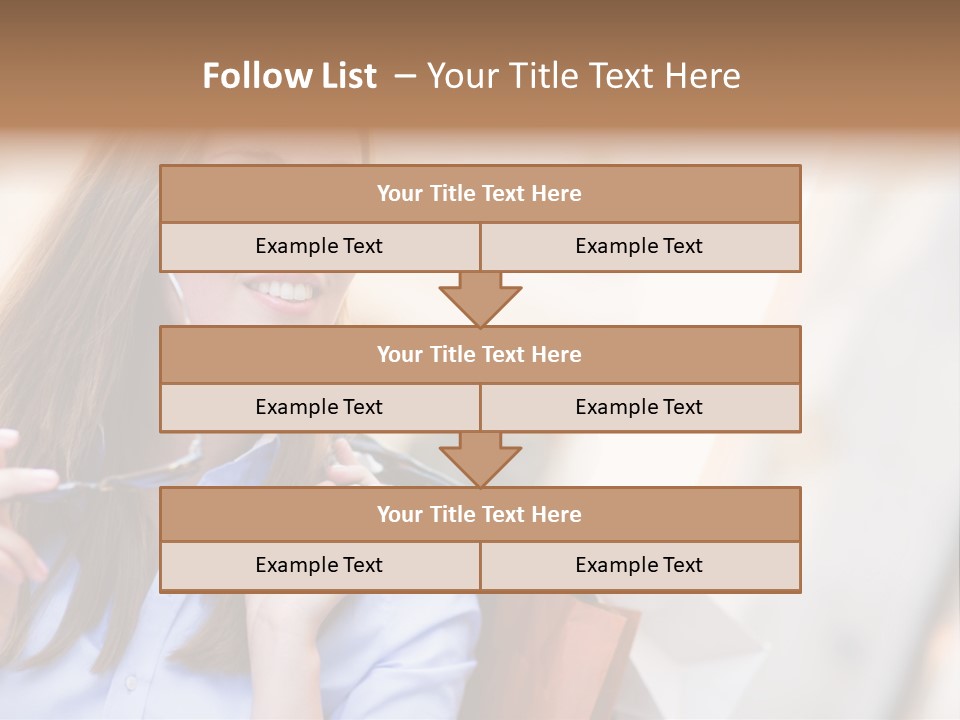 Girl Shopaholic Caucasian PowerPoint Template