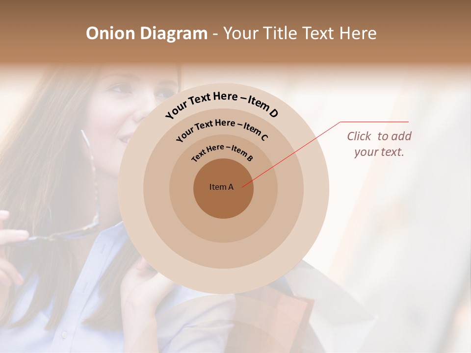 Girl Shopaholic Caucasian PowerPoint Template