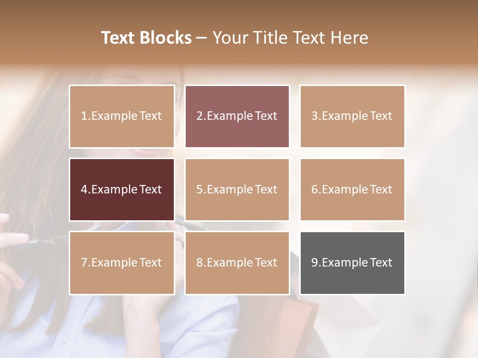 Girl Shopaholic Caucasian PowerPoint Template