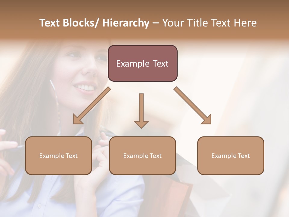 Girl Shopaholic Caucasian PowerPoint Template