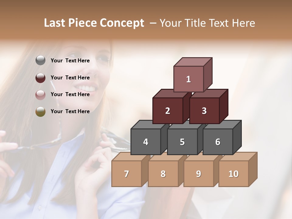 Girl Shopaholic Caucasian PowerPoint Template