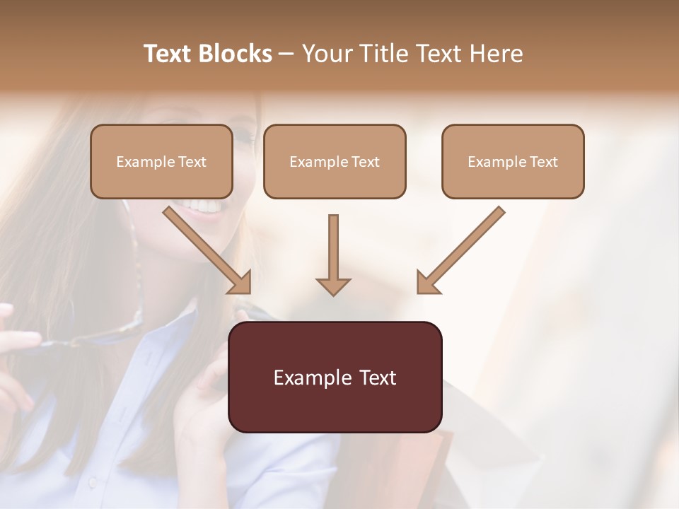 Girl Shopaholic Caucasian PowerPoint Template