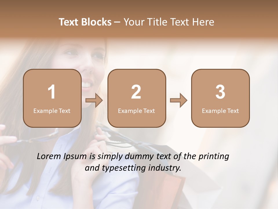 Girl Shopaholic Caucasian PowerPoint Template