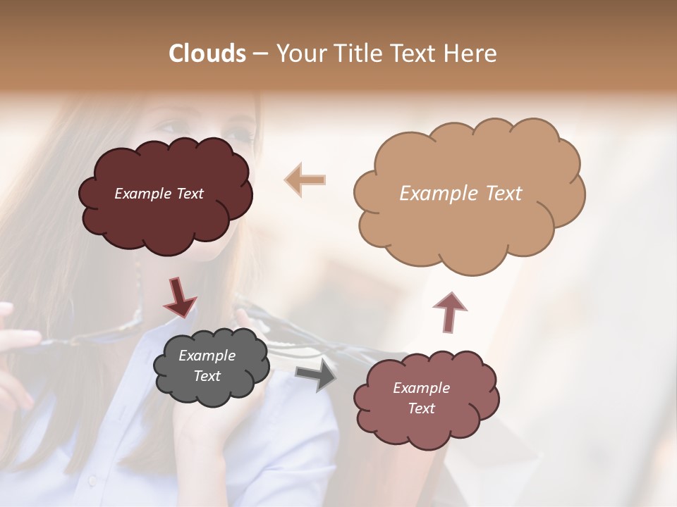 Girl Shopaholic Caucasian PowerPoint Template