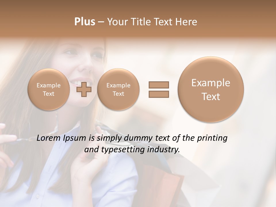 Girl Shopaholic Caucasian PowerPoint Template