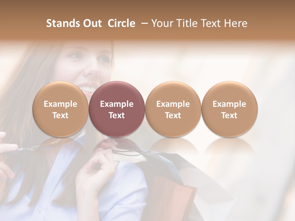 Girl Shopaholic Caucasian PowerPoint Template