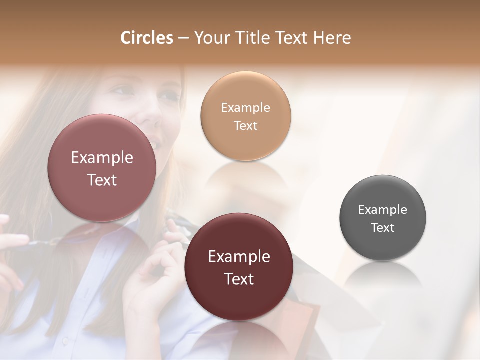 Girl Shopaholic Caucasian PowerPoint Template