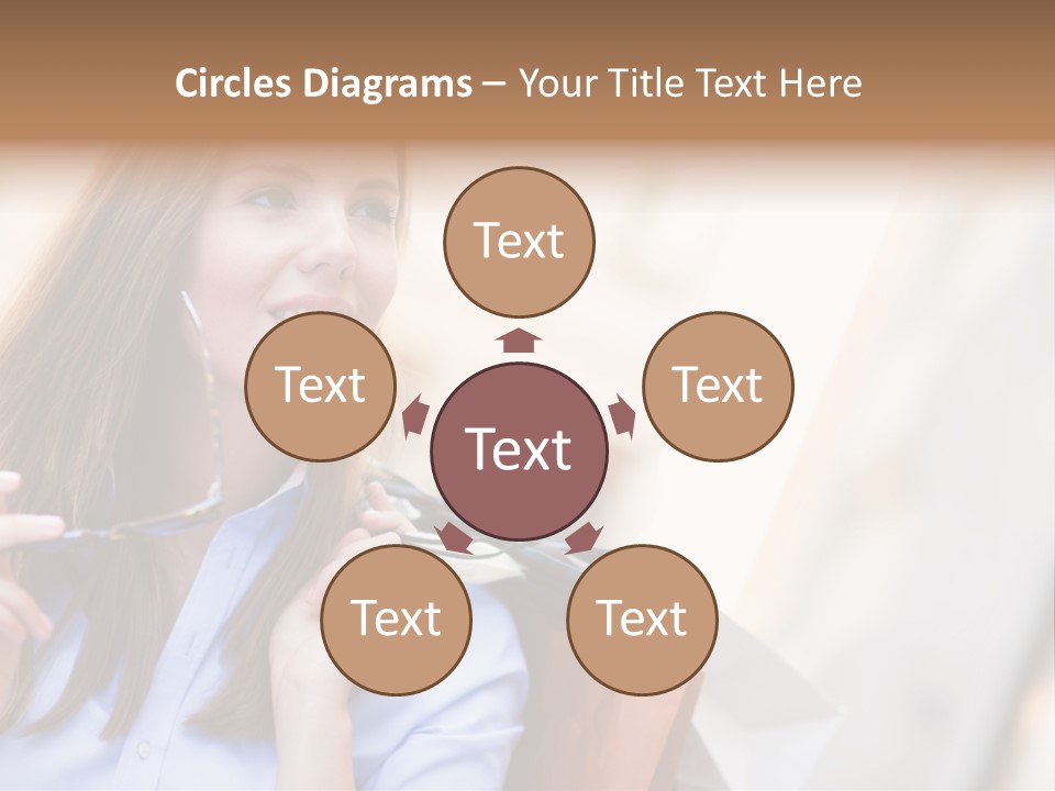 Girl Shopaholic Caucasian PowerPoint Template