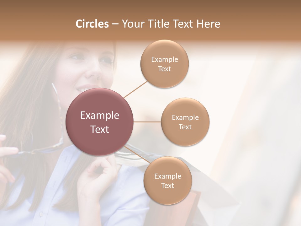 Girl Shopaholic Caucasian PowerPoint Template