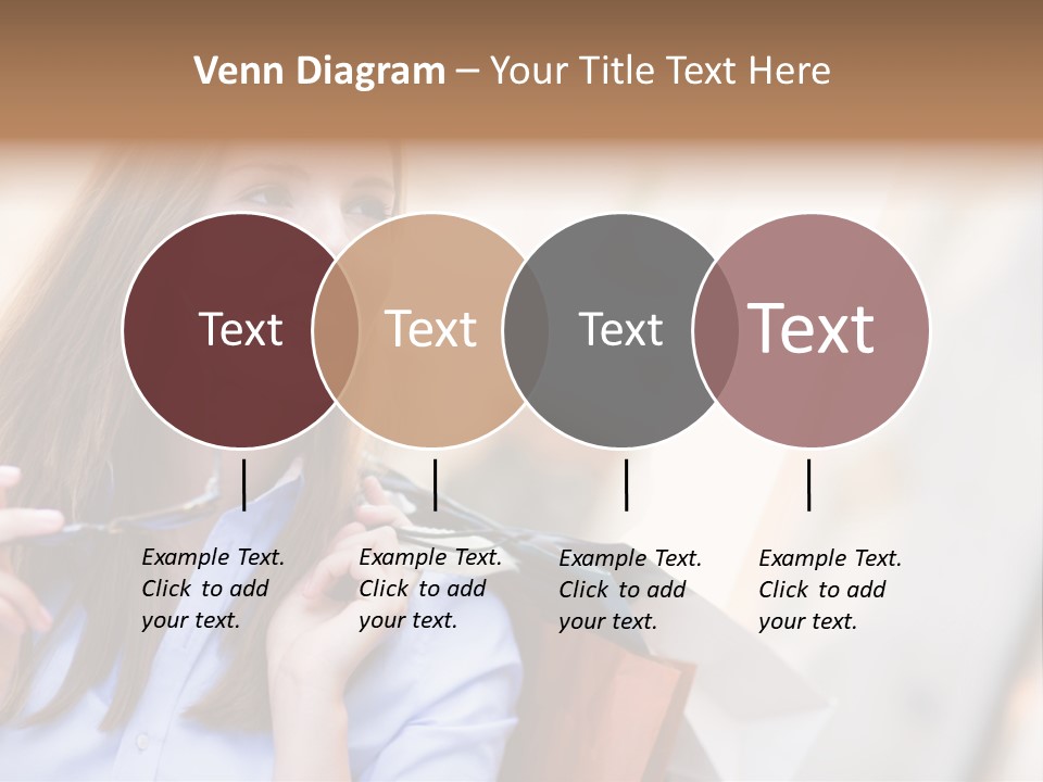 Girl Shopaholic Caucasian PowerPoint Template