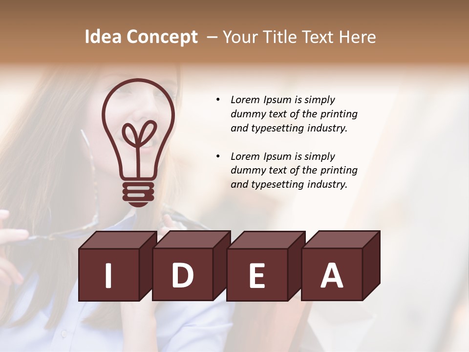 Girl Shopaholic Caucasian PowerPoint Template