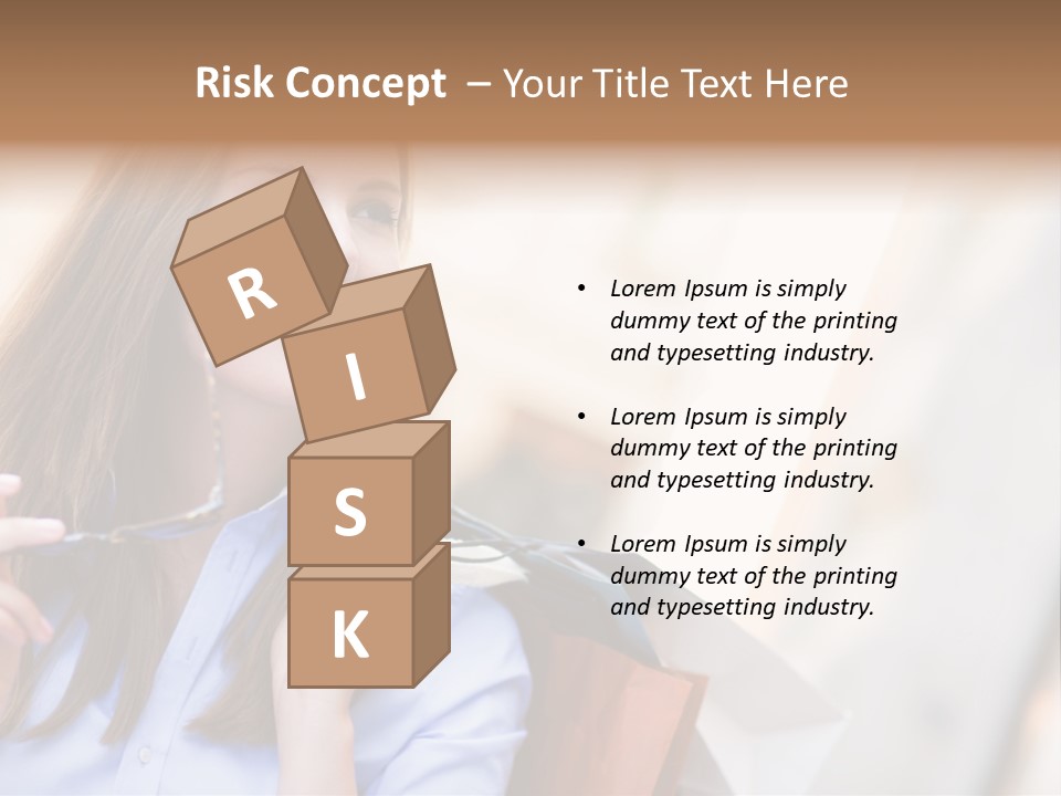 Girl Shopaholic Caucasian PowerPoint Template