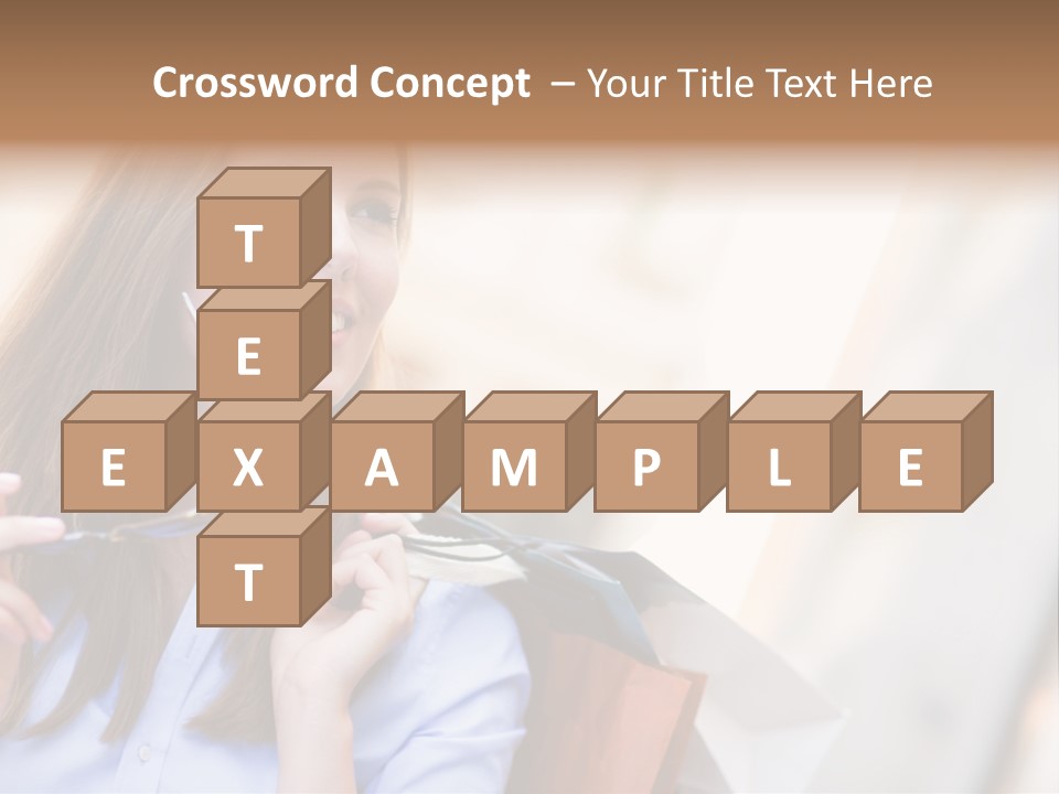 Girl Shopaholic Caucasian PowerPoint Template