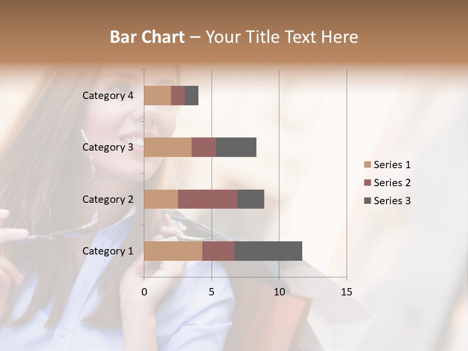 Girl Shopaholic Caucasian PowerPoint Template