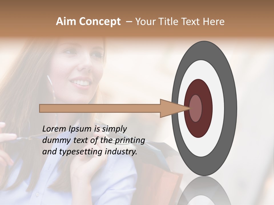 Girl Shopaholic Caucasian PowerPoint Template