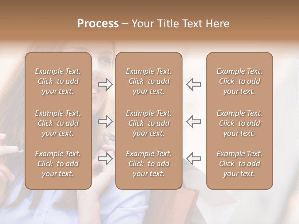 Girl Shopaholic Caucasian PowerPoint Template