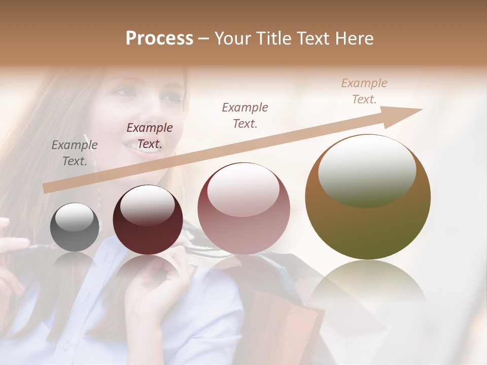 Girl Shopaholic Caucasian PowerPoint Template