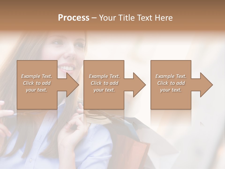 Girl Shopaholic Caucasian PowerPoint Template