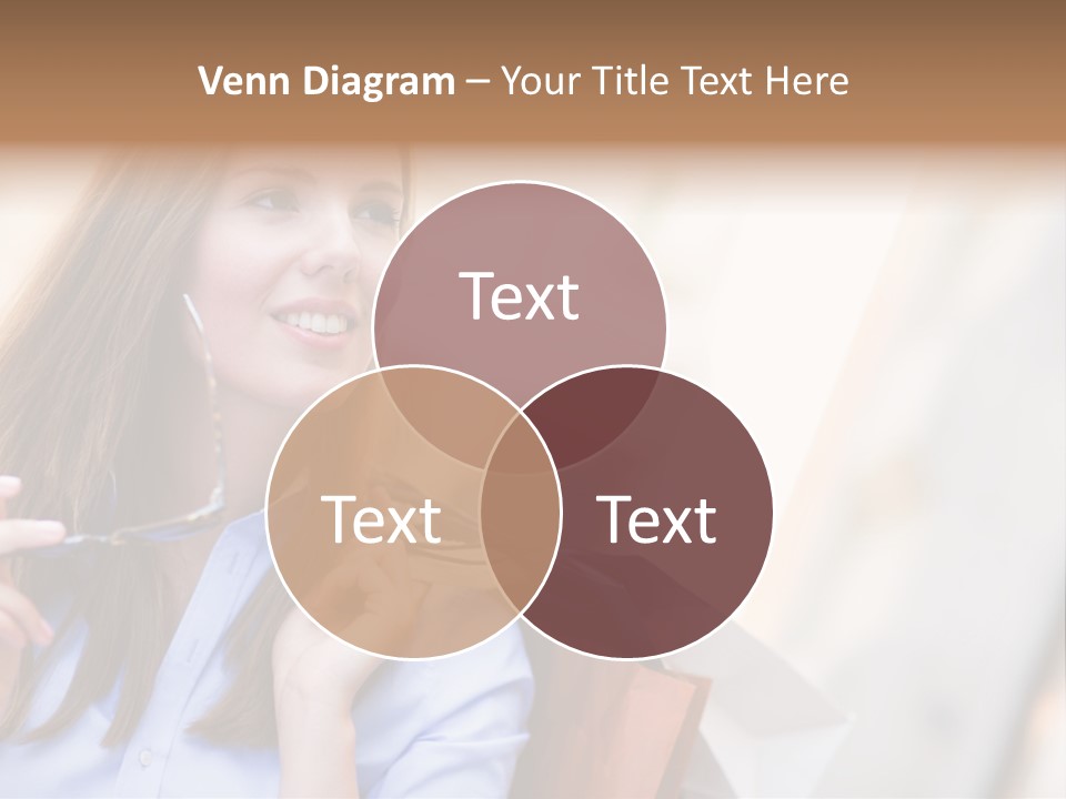 Girl Shopaholic Caucasian PowerPoint Template