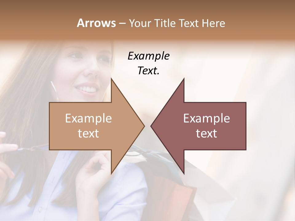 Girl Shopaholic Caucasian PowerPoint Template