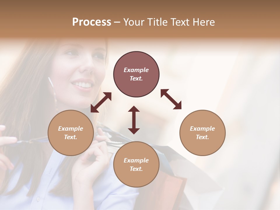 Girl Shopaholic Caucasian PowerPoint Template