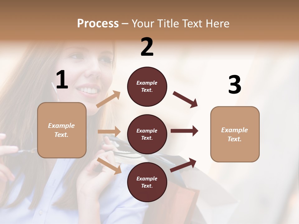 Girl Shopaholic Caucasian PowerPoint Template