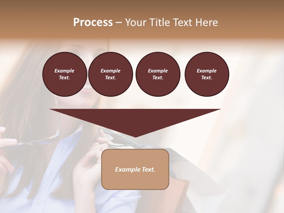 Girl Shopaholic Caucasian PowerPoint Template