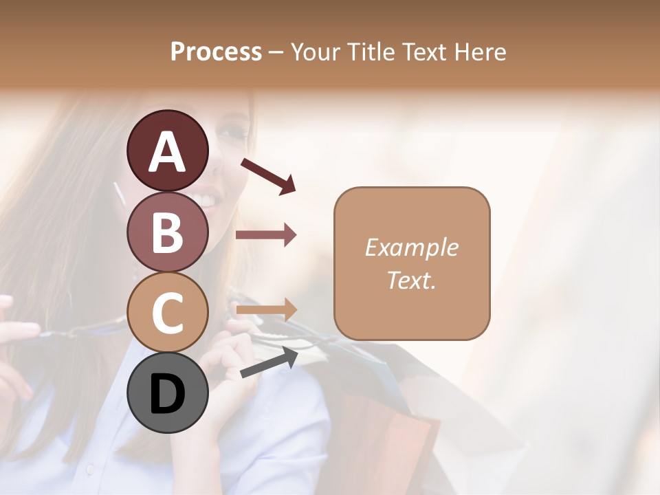 Girl Shopaholic Caucasian PowerPoint Template