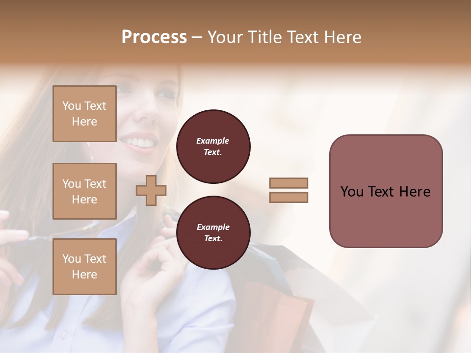 Girl Shopaholic Caucasian PowerPoint Template