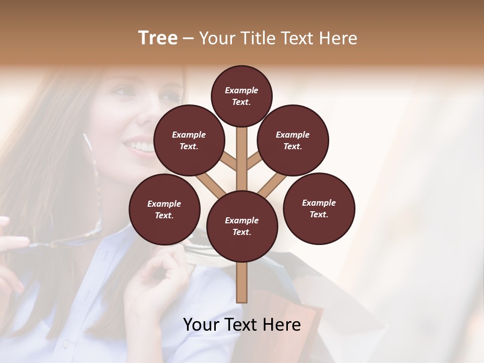 Girl Shopaholic Caucasian PowerPoint Template