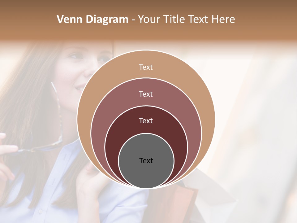 Girl Shopaholic Caucasian PowerPoint Template