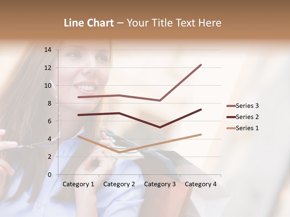 Girl Shopaholic Caucasian PowerPoint Template