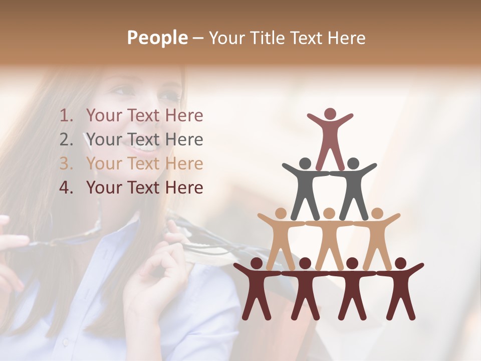 Girl Shopaholic Caucasian PowerPoint Template