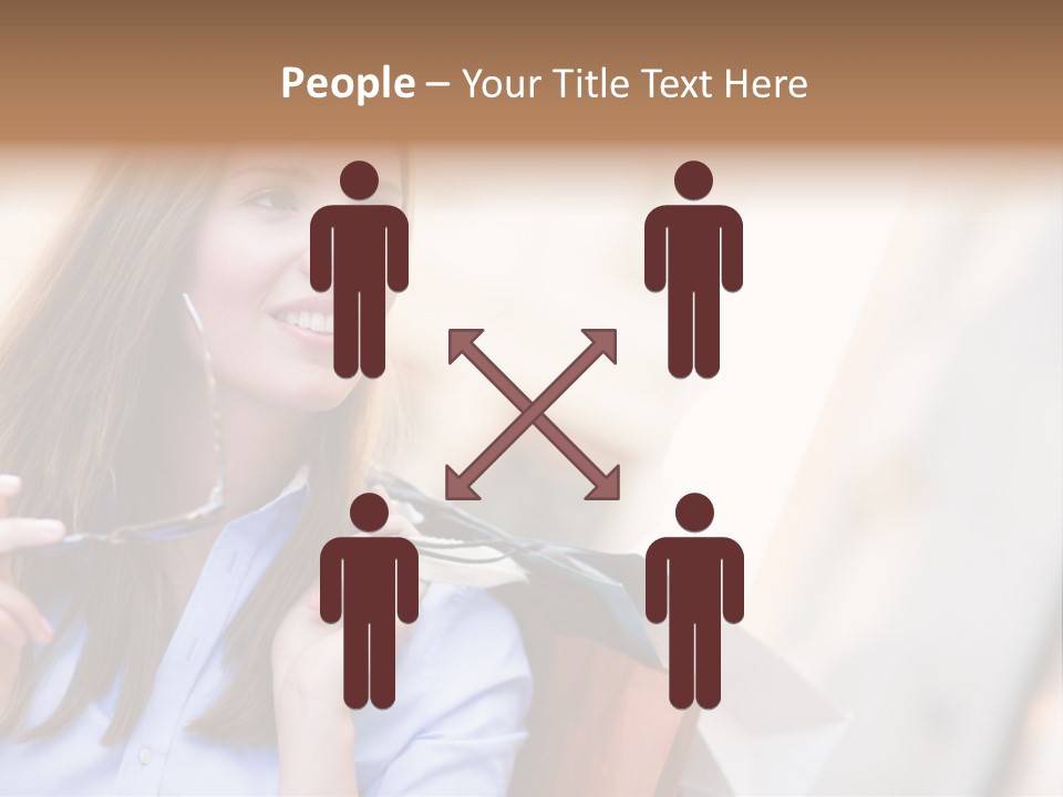 Girl Shopaholic Caucasian PowerPoint Template