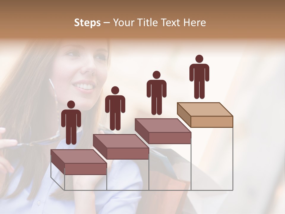 Girl Shopaholic Caucasian PowerPoint Template