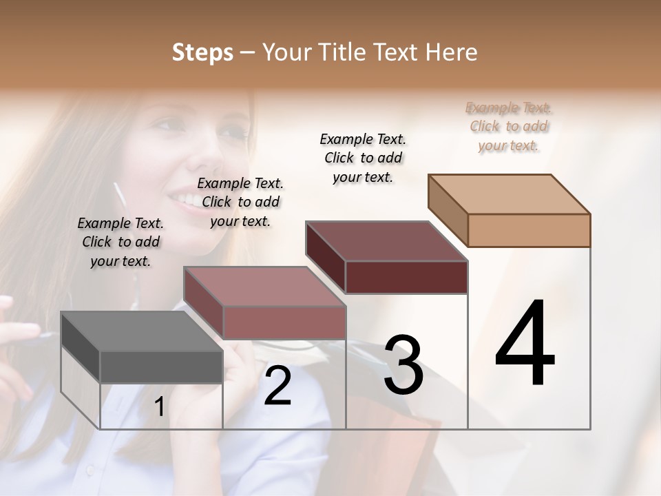 Girl Shopaholic Caucasian PowerPoint Template