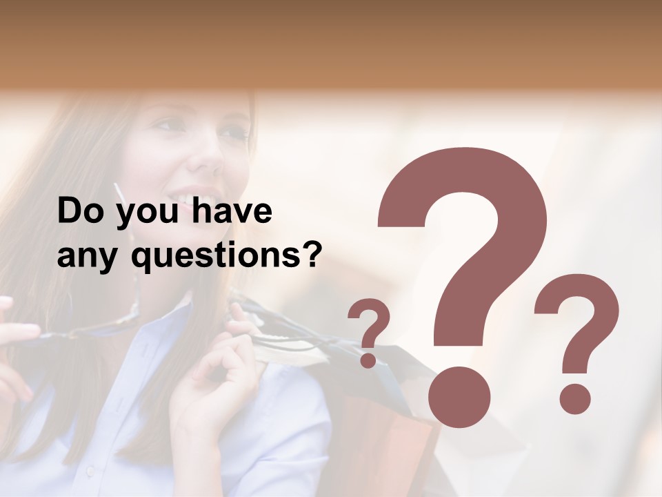 Girl Shopaholic Caucasian PowerPoint Template