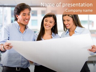 Corporate Indoors Businesspeople PowerPoint Template