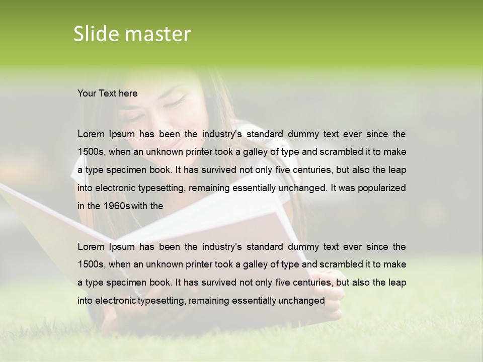 Notes Smiling Reading PowerPoint Template