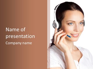 Call Communication White Background PowerPoint Template