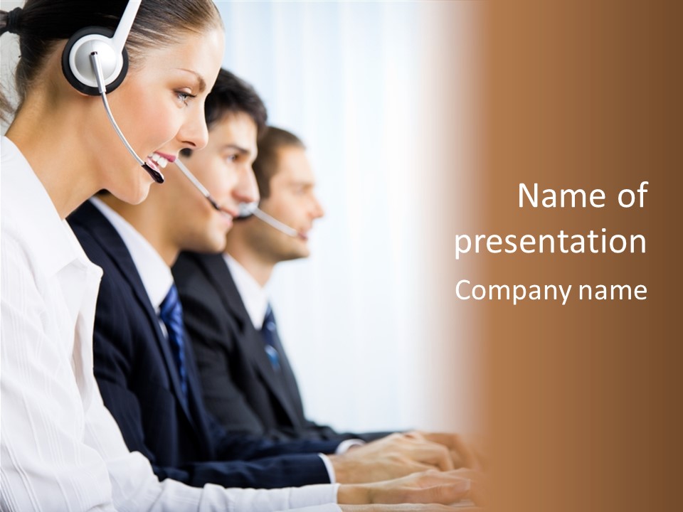 Handsfree Assistance Call Center PowerPoint Template