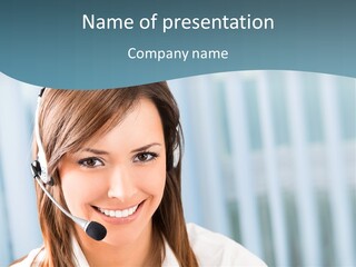 Operator Female Reception PowerPoint Template