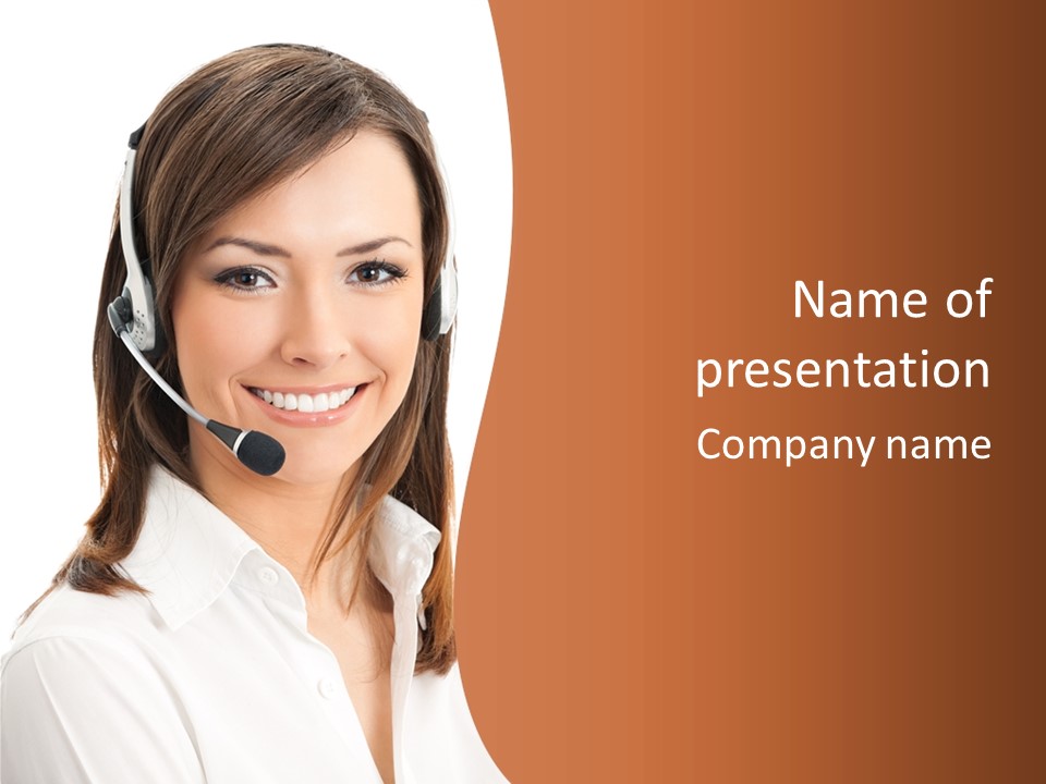 Smile Communication Headset PowerPoint Template