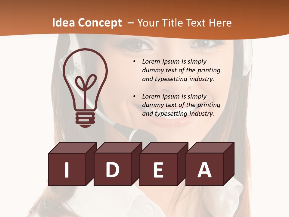 Smile Communication Headset PowerPoint Template