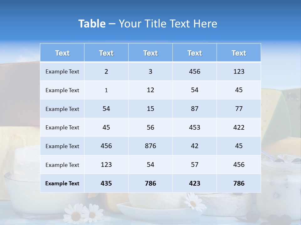Nahrumgsmittel Milch Luft PowerPoint Template