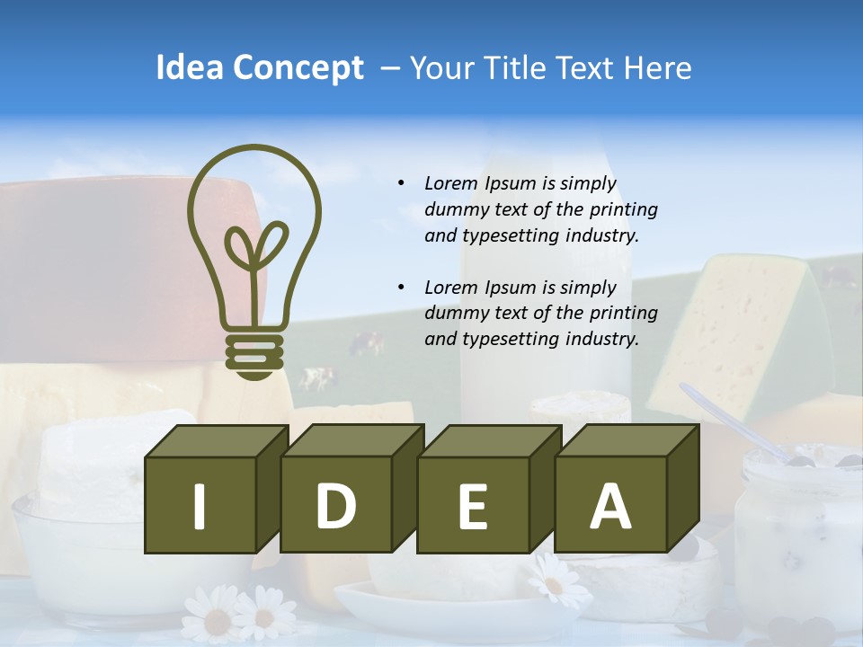 Nahrumgsmittel Milch Luft PowerPoint Template