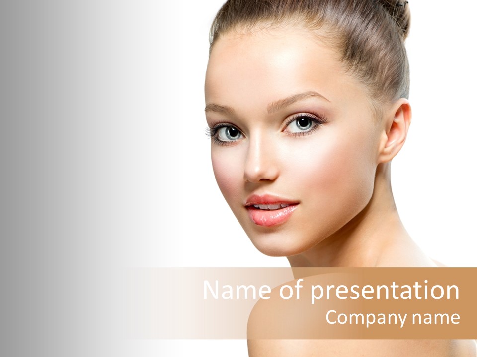 Front View Girl Skin PowerPoint Template