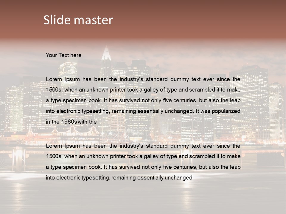 Geometric City Downtownmanhattan PowerPoint Template